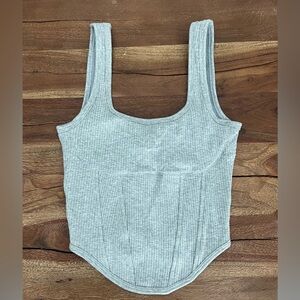 Victoria's Secret Light Gray Ribbed Tank Top